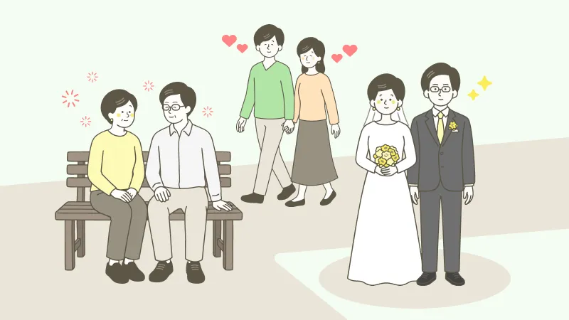 さまざまな形のパートナーシップを尊重する女性と男性のイラスト