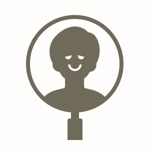 虫眼鏡で相手を見極めるイラスト