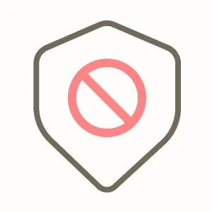 盾と禁止マークで守るイラスト