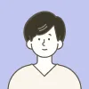 幸せメッセージを送った男性のイラスト