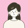 幸せメッセージを送った女性のイラスト