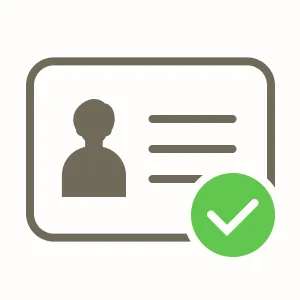 本人認証済みの身分証明書のイラスト